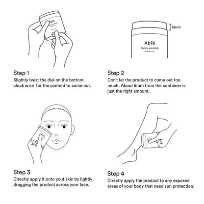 Abib Quick sun stick Protection Bar SPF50+ 22g - Stick solaire hypoallergénique abib - how to use