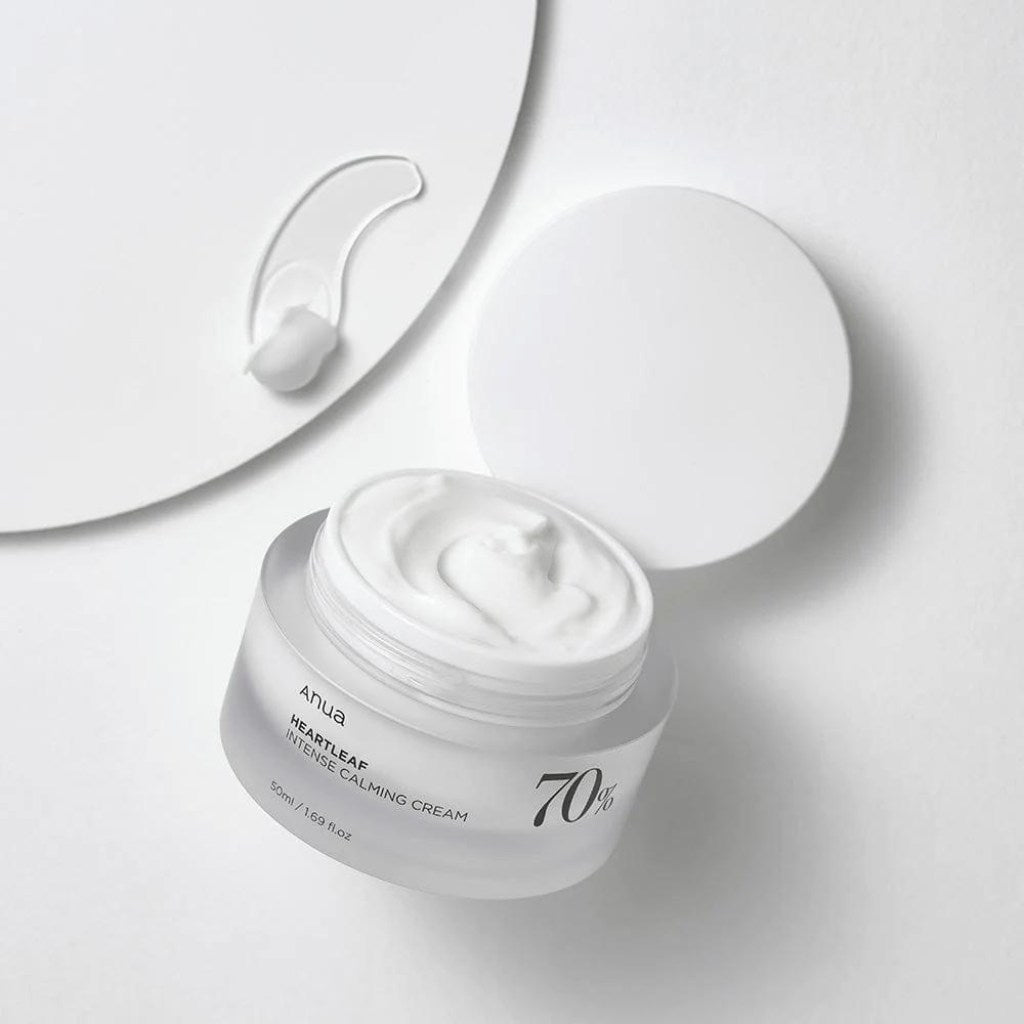Anua Heartleaf 70% Intense Calming Cream 50ml - Crème hydratante cruelty-free renforçante - texture - K-beauty soin cosmétique corée Skinorea shop France livraison rapide - yesstyle