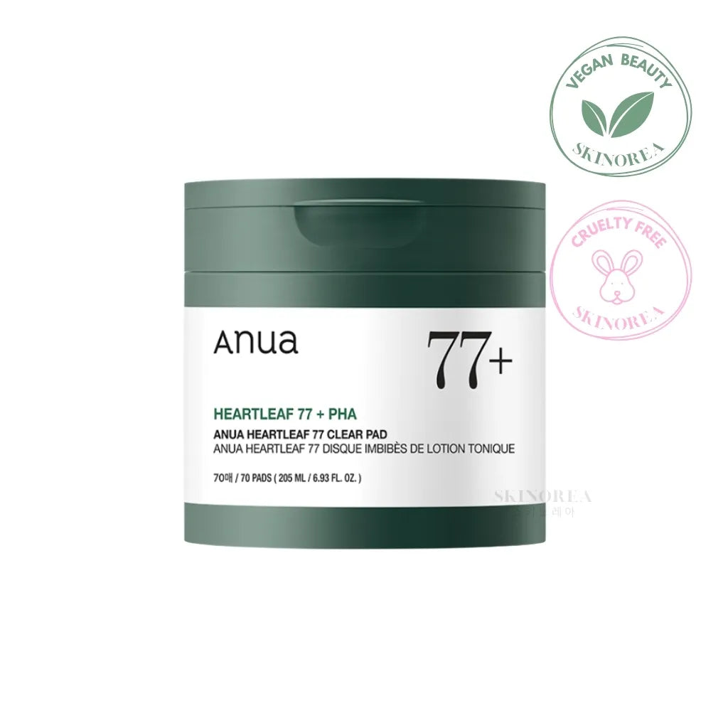 Anua Heartleaf 77% Clear Pad 70pads - Vegan exfoliating and calming Toner Pads - Kbeauty Korean Skinorea shop Europe fast delivery - skincare coréenne Skinorea shop France Paris livraison rapide - yesstyle