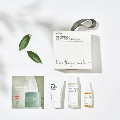 Anua Heartleaf Soothing Trial Kit (4 items) - Kit de soins du visage quotidiens en 4 étapes