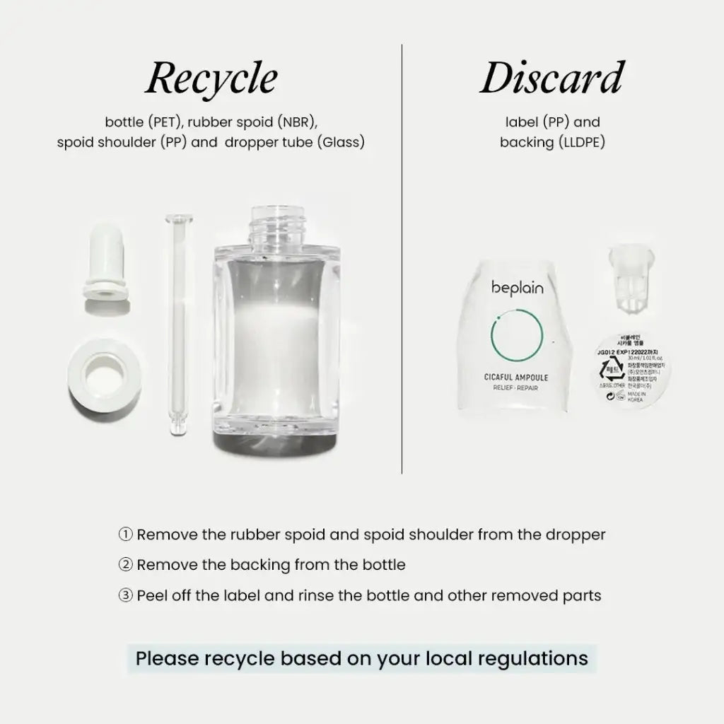 Beplain Cicaful Ampoule 30ml - Recyclable packaging 