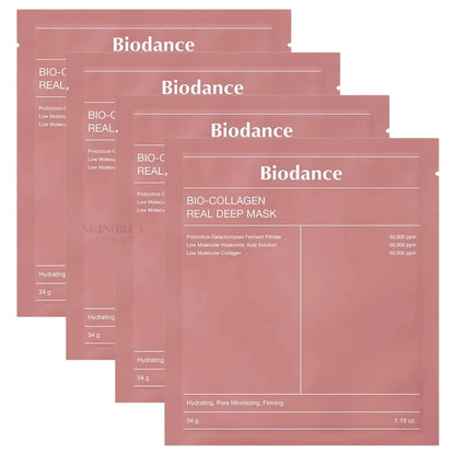 Biodance Bio Collagen Real Deep Mask Pack 4 masks  - Pack de 4 masques visage rose Biodance Bio Collagen Real Deep 4 masques - Masque de collagène viral tout-en-un - Kbeauty skincare coréenne Skinorea shop Paris France livraison rapide - yesstyle