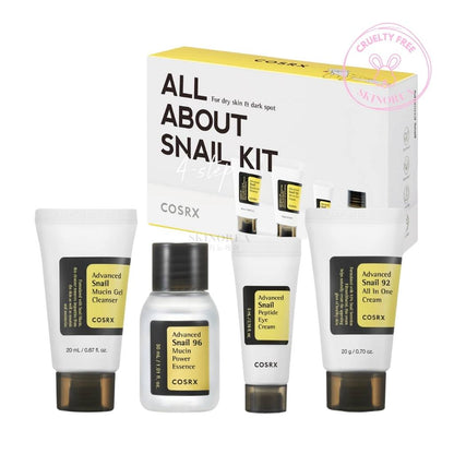 COSRX ALL ABOUT SNAIL KIT 4-step - Complete Hydrating and Repairing Skincare Solution kit - Kbeauty Korean Skinorea shop Europe fast delivery - skincare coréenne Skinorea shop France Paris livraison rapide - yesstyle