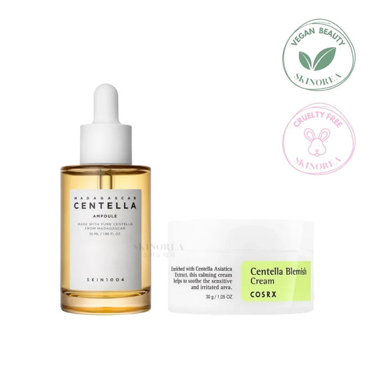 Centella Repair Duo Pack Ampoule + Cream - Vegan soothing and repairing set - Set végan apaisant et réparateur - Kbeauty Korean Skinorea shop Europe fast delivery - skincare coréenne Skinorea shop France Paris livraison rapide - yesstyle