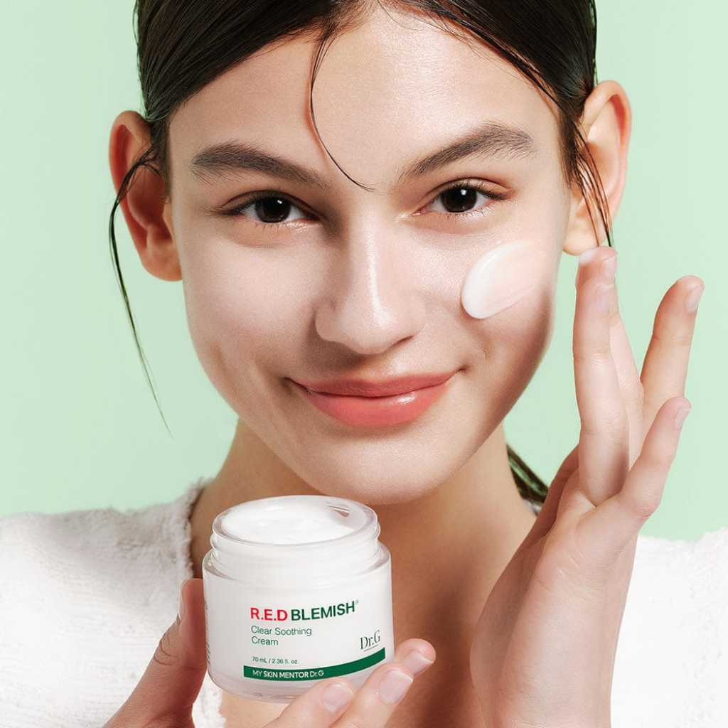 Dr.G Red Blemish Clear Soothing Cream 70ml - Crème apaisante et hydratante pour les peaux sensibles - Kbeauty Korean skincare Europe fast delivery - Skincare coréenne SKINOREA shop Paris France livraison rapide 