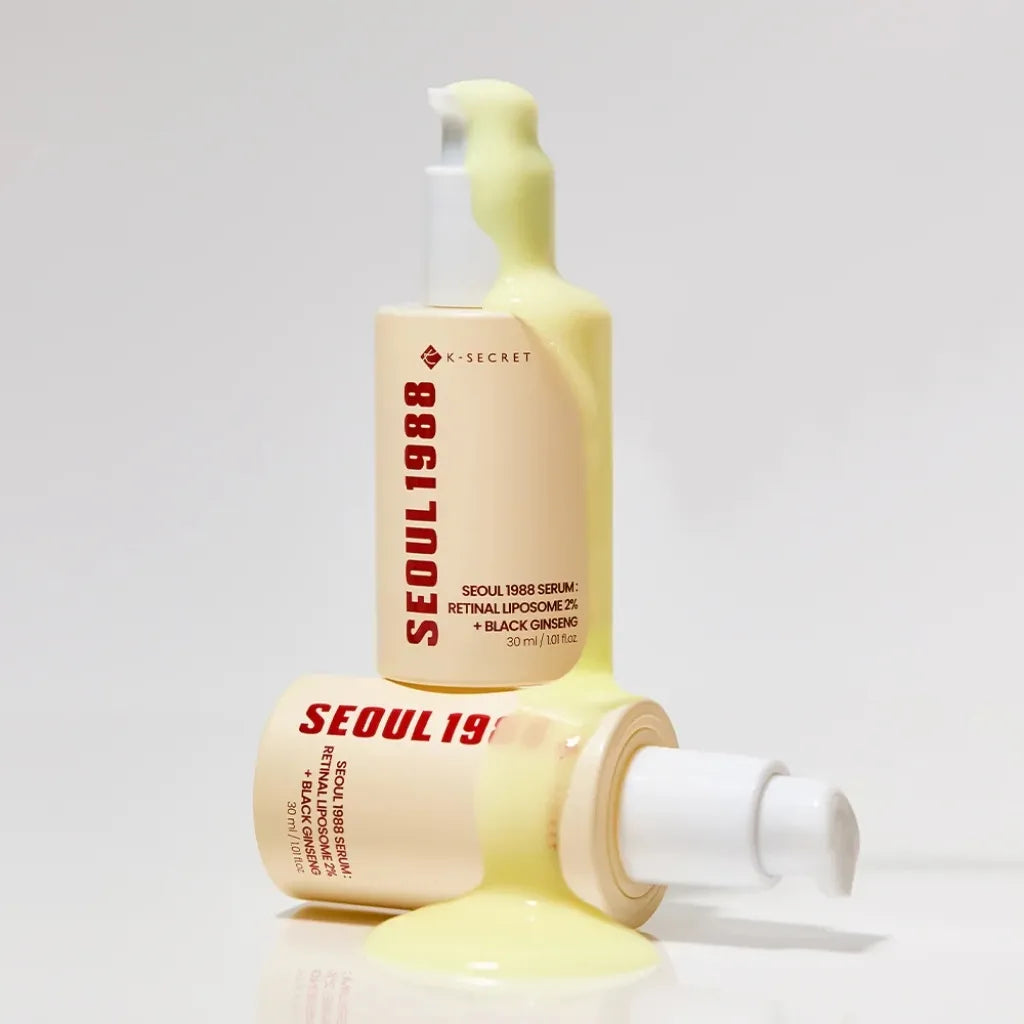 K-SECRET - SEOUL 1988 Serum : Retinal Liposome 2% + Black Ginseng 30ml - Sérum anti-âge avancé vegan et cruelty-free - texture - Kbeauty Korean Skinorea shop Europe fast delivery - skincare coréenne Skinorea shop France Paris livraison rapide - yesstyle