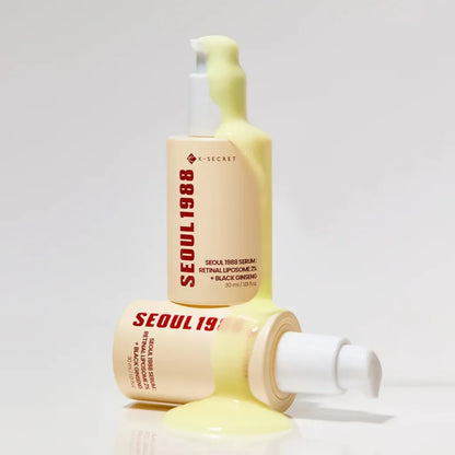 K-SECRET - SEOUL 1988 Serum : Retinal Liposome 2% + Black Ginseng 30ml - Sérum anti-âge avancé vegan et cruelty-free - texture - Kbeauty Korean Skinorea shop Europe fast delivery - skincare coréenne Skinorea shop France Paris livraison rapide - yesstyle