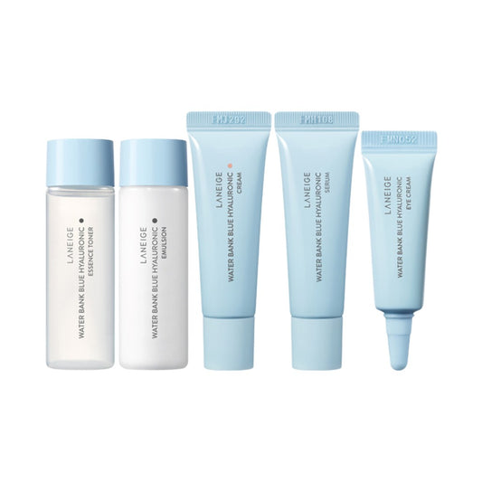 LANEIGE Water Bank Blue Hyaluronic 5 Step Essential Kit For Normal To Dry Skin 5 items