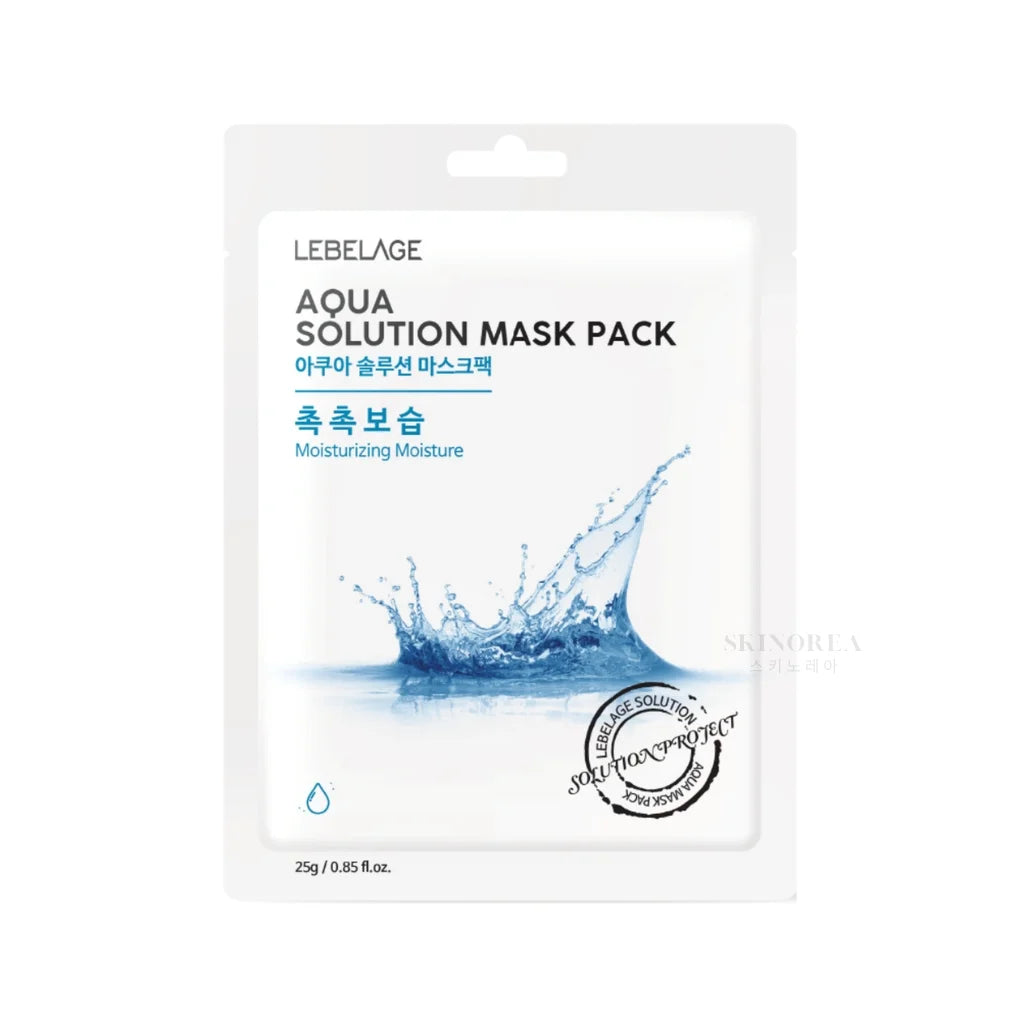 LEBELAGE Aqua Solution Mask Pack 10 masks - Pack de 10 masques visage hydratant - Kbeauty Korean skincare Europe fast delivery - Skincare coréenne Skinorea shop Paris France livraison rapide - yesstyle