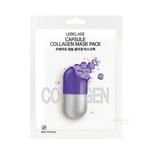LEBELAGE Capsule Collagen Mask Pack - 10 masks - Pack de 10 masques visage anti-âge et hydratant pas cher - Kbeauty Korean skincare Europe fast delivery - Skincare coréenne Skinorea shop Paris France livraison rapide - yesstyle