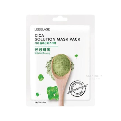 Lebelage Cica Solution Mask - Soothing and hydrating sheet mask - Kbeauty Korean skincare Europe fast delivery - Skincare coréenne Skinorea shop Paris France livraison rapide - yesstyle