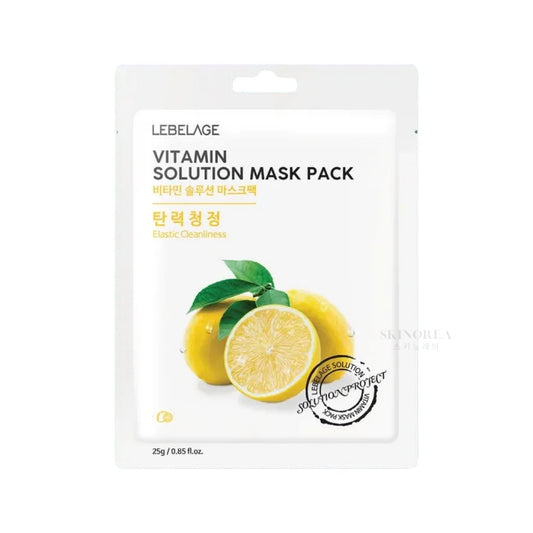 LEBELAGE Vitamin Solution Mask Pack - 10 masks - Revitalizing and brightening Mask pack - Pack de 10 masques visage revitalisant et éclaircissant pas cher - Kbeauty Korean skincare Europe fast delivery - Skincare coréenne Skinorea shop Paris France livraison rapide