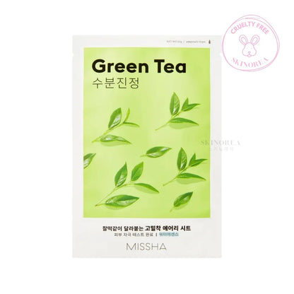 MISSHA Airy Fit Sheet Mask Green Tea 19g 1 sheet - Purifying and hydrating sheet mask - Masque en tissu visage purifiant et hydratant - Kbeauty Korean skincare Europe fast delivery - Skincare coréenne Skinorea shop Paris France livraison rapide - yesstyle
