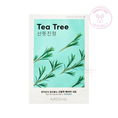 MISSHA Airy Fit Sheet Mask Tea Tree 1 sheet - Soothing facial mask - Masque coréen en tissu apaisant à base d'arbre à thé pas cher - Kbeauty Korean skincare Europe fast delivery - Skincare coréenne Skinorea shop Paris France livraison rapide
