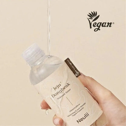 Neulii Jeju Dongbeak Moisture Toner 250ml - Tonique apaisant et hydratant- texture