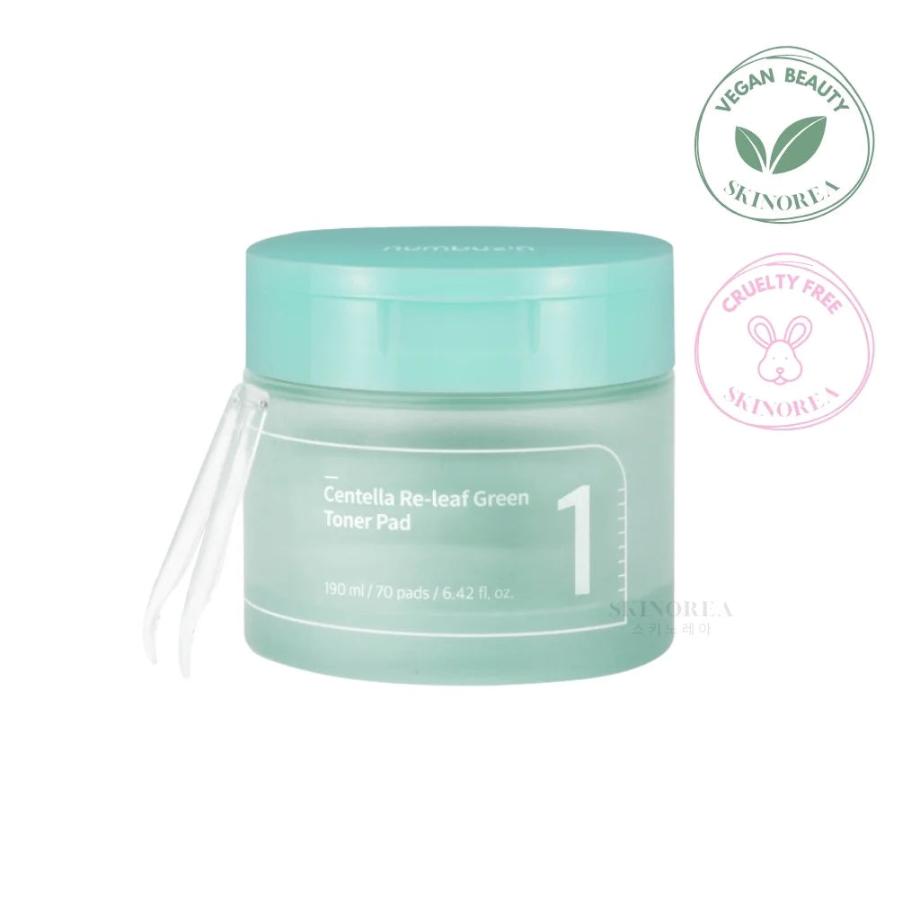 Numbuzin No.1 Centella Re-Leaf Green Toner Pad 70 pads - Vegan soothing toner pads