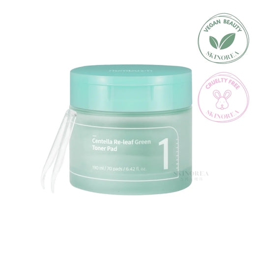 Numbuzin No.1 Centella Re-Leaf Green Toner Pad 70 pads - Vegan soothing toner pads