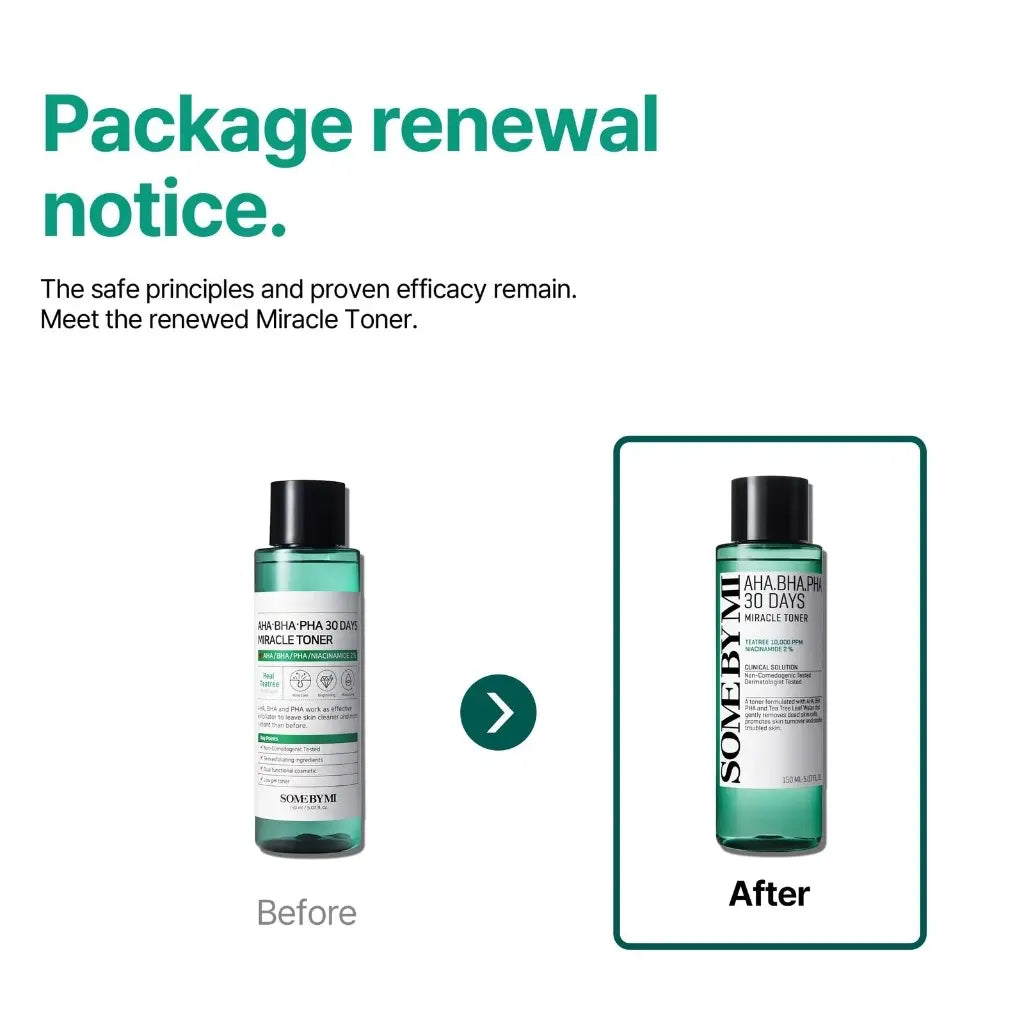 SOME BY MI AHA-BHA-PHA 30 Days Miracle Toner 150ml - Gentle yet Powerful Solution for Acne and Rough Skin - Toner doux et efficace contre l'acné et la peau rugueuse - kbeauty - new packaging - nouveau packaging