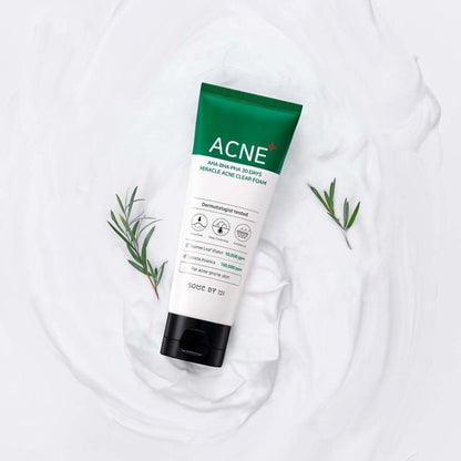 ME BY MI AHA-BHA-PHA Miracle Acne Clear Foam 100ml - Nettoyage en profondeur pour les peaux à tendance acnéique