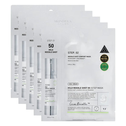VT Mild Reedle Shot 50 2-Step Mask Pack 5 masks - Pack de 5 masques visage en tissu lissants et apaisants - K-beauty soin cosmétique corée Skinorea shop France livraison rapide
